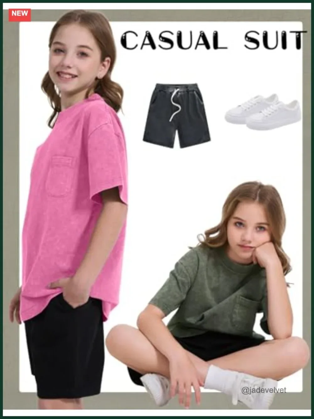 3 Pack Unisex Kids Short Sleeve Crewneck Tees Acid Washed Cotton T-Shirts